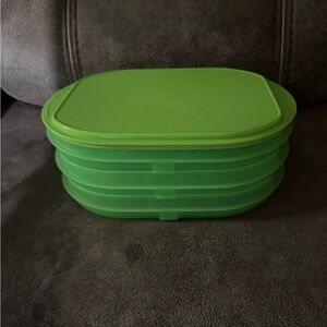 Tupperware Green Deli Meat and Cheese Container